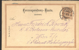 Antwort-Postkarte P83A Leipzig - Wien 1893 - Postcards