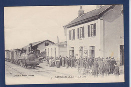 CPA [49] Maine Et Loire Candé Gare Train Chemin De Fer Station écrite - Autres & Non Classés