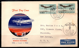 CA167- COVERAUCTION!!! - NORWAY 1962 - OSLO 1-6-62- 50TH ANNIVERSARY OF THE NORWEGIAN AVIATION. GERMAN DUMPLER/PLANE/AVI - Storia Postale