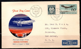 CA168- COVERAUCTION!!! - NORWAY 1962 - OSLO 1-6-62- 50TH ANNIVERSARY OF THE NORWEGIAN AVIATION. GERMAN DUMPLER/PLANE/AVI - Covers & Documents