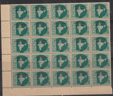 Ashokan Watermark Series, 1np Block Of 25 Vietnam Opt. On Map, India MNH 1962 - Militärpostmarken