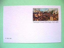 USA 1986 - Stationery Stamped Postal Card - Unused - 14c - National Guard Heritage - Guns - 1981-00