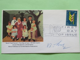United Nations (New York) 1976 FDC Cover - World Food Council In Geneva - Signed - Cartas