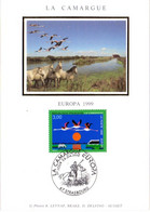 ✅ 1999 " EUROPA : LA CAMARGUE / CHEVAUX " Sur Carte Maximum Sur Soie N° YT 3240 Parfait état CM à Saisir - 1999