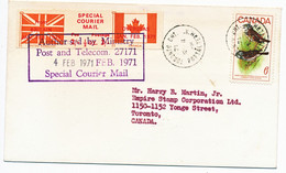 CANADA ENV 1971 TORONTO TIMBRE DE GREVE SURTAXE FROM BRITAIN 4 FEVRIER 1971 POUR ACHEMINEMENT LETTRE - Covers & Documents