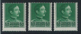 78369 -  ALBANIA - STAMPS -  Set Of 3 Stamps With ERRORS : Shifted Perforation - Albania