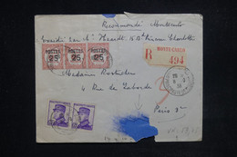 MONACO - Enveloppe ( Voir état ) En Recommandé Pour Paris En 1938, Affranchissement Varié - L 122328 - Storia Postale
