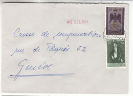 Liechtenstein - Lettre De 1957 - Oblit Vaduz - Exp Vers Genève - Aigle - Brieven En Documenten