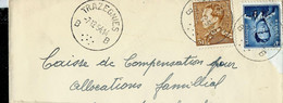 Lettre Entière Obl. TRAZEGNIES - B B - 07/12/54  ( " Lunettes " ) - Landpost (Ruralpost)