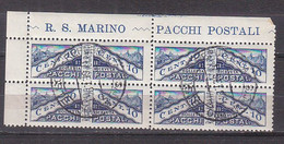 Y9307 - SAN MARINO Pacchi Ss N°2 - SAINT-MARIN Colis Yv N°2 QUARTINA BLOC - Parcel Post Stamps