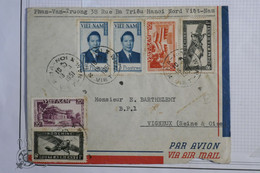 AV8 VIETNAM   BELLE LETTRE 1951 PETIT BUREAU PHAN NOM POUR VIGNEUX  FRANCE +++ AFFRANCH.  INTERESSANT - Vietnam