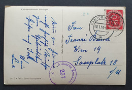 BRD 1953, Postkarte 20Pf. "Posthorn" TÜBINGEN Gelaufen Wien "Alliierte Zensur" - Brieven En Documenten