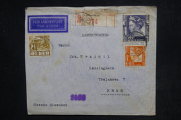 INDES NÉERLANDAISES - Enveloppe En Recommandé De Cheribon Pour Prag Par Avion En 1936 - L 122362 - India Holandeses