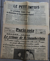 Lot De 2 Journaux : Le Petit Comtois 1939 Et Paris-Soir 1938 - Otros