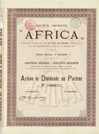 Titre De 1899 - Société Anonyme AFRICA - Africa