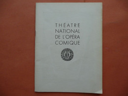 LOUISE ROMAN MUSICAL DE GUSTAVE CHARPENTIER 1957 THEATRE NATIONAL DE OPERA COMIQUE JEUNESSE MUSICALES AGOSTINI - Programs
