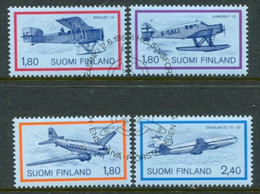 FINLAND 1988 FINLANDIA '88: Mail Planes Singles Ex Block Used.  Michel 1053-56 - Gebruikt