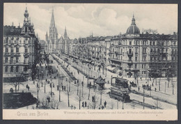 Vintage Printed Postcard Postale Carte Postkarte Wittenbergplatz Tauenzienstrasse Und Kaiser Wilhelm Gedachtniskirche - Schoeneberg