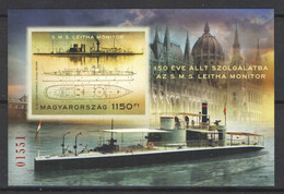 Hungary 2022. Ships / S. M. S. Leitha Monitor Sheet, LIMITED, IMPERF MNH (**) - Neufs