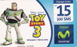 VENEZUELA - Disney, Toy Story 3/Buzz Lightyear, Movistar By Telefonica Prepaid Card Bs.F 15, Sample - Disney