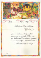 Telegramm  "Einfahrt Der Postkutsche"  (Hugentobler)  Spiez - Gunten         1944 - Telegrafo