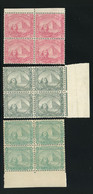 DE LA RUE PYRAMIDS 1884 10 Para, 20 Para And 5 Piastre In  Blocks Of 4, Unmounted Original Full Gum, With Sheet Margin. - 1866-1914 Khedivaat Egypte