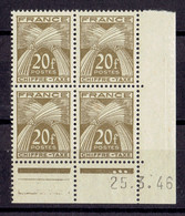 Coin Datés Taxe N°77 - Petite Trace Au Dos D'un TP Sinon TTB - 1946 - Segnatasse