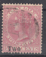 Great Britain Colonies Ceylon, 1888 Four Cents Nachdruck Overprint, Used - Ceylon (...-1947)