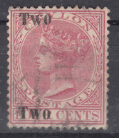 Great Britain Colonies Ceylon, 1888 Four Cents Nachdruck Overprint, Used - Ceylon (...-1947)