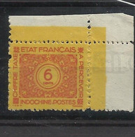 INDOCHINE TAXE N° 79a Avec Papier Filigrané - Variété Rare Bord De Feuille - Portomarken