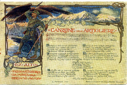 1916 Cartolina "Canzone Dell'Artigliere" 3° Regg. Artiglieria Da Montagna BERGAMO -- UFFICIO POSTA MILITARE - Marcofilie