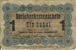 Billet, Allemagne, 1 Rubel, 1916, AB - Primera Guerra Mundial
