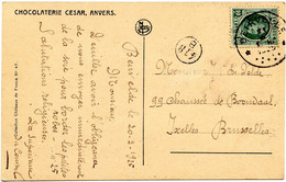 BELGIQUE - COB 14 SIMPLE CERCLE RELAIS A ETOILES BEIRVELDE SUR  CARTE POSTALE, 1925 - Bolli A Stelle