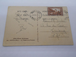 Monaco , Carte De Monte-carlo 1936  Pour Toulouse - Covers & Documents