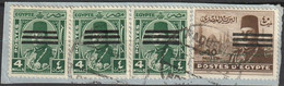 Egypte 1953 N° 434 (cote 60€) Roi Farouk Avec Portrait Effacé Par Trois Barres Horizontales Sur Fragment (H2) - Gebruikt