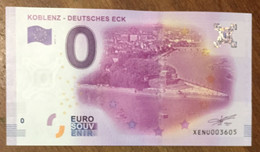 2017 BILLET 0 EURO SOUVENIR ALLEMAGNE DEUTSCHLAND KOBLENZ - DEUTSCHES ECK ZERO 0 EURO SCHEIN BANKNOTE PAPER MONEY - Specimen