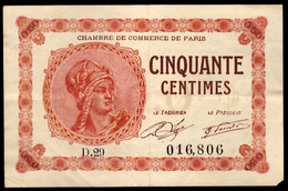 FRANCE - Billet Cinquante Centimes Chambre De Commerce De Paris - N°016806 - Chamber Of Commerce