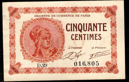 FRANCE - Billet Cinquante Centimes Chambre De Commerce De Paris - N°016805 - Chamber Of Commerce
