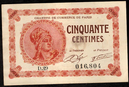 FRANCE - Billet Cinquante Centimes Chambre De Commerce De Paris - N°016804 - Chamber Of Commerce