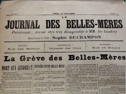 Journal N° 1 Première Année 188? LE JOURNAL DES BELLES-MÈRES - LA MARSEILLAISE DES BELLES MÈRES - Kranten Voor 1800