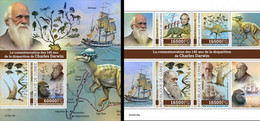 Guinea 2022, Darwin, Dinosaurus, Monkey, Ship, 4val In BF+BF - Monkeys