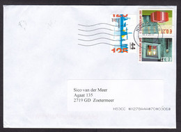 Netherlands: Cover, 2022, 3 Stamps, Landscape, Windmill, Mill, Cow, Christmas, Present, Candle (traces Of Use) - Briefe U. Dokumente