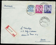 Devant De Lettre   Obl.  BARVAUX - B B - 14/04/59 En Rec.  ( " Lunettes " ) - Poste Rurale