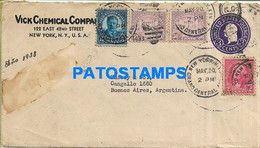 186515 US NEW YORK COVER CANCEL AVION ATRASADO 1933 TO ARGENTINA POSTAL STATIONERY C/ POSTAGE ADDITIONAL NO POSTCARD - Unclassified