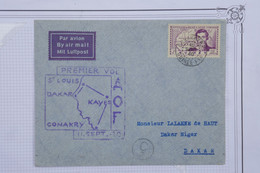 AQ 20 GUINEE BELLE LETTRE   1940 1ER VOL  CONAKRY POUR DAKAR  ++ +AEROPHILATELIE ++ AFFRANC.  PLAISANT - Lettres & Documents
