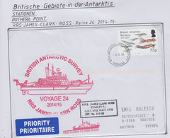 British Antarctic Territory (BAT) 2015 Cover Ship Visit RRS James Clark Ross  Ca Rothera 18.01.2015 (RH175B) - Covers & Documents