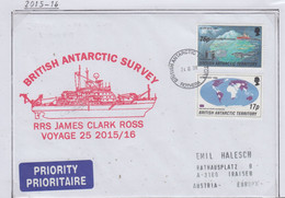 British Antarctic Territory (BAT) 2016 Cover Ship Visit RRS James Clark Ross  Ca Rothera 24.03.2016 (RH175C) - Covers & Documents