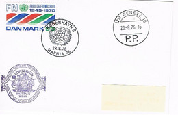 Dänemark Brief 1976 - Hafnia Kopenhagen / Stempel Mit Segelschiff - Marke 505 UNO - Stempel Aus Genf / Geneve - Storia Postale