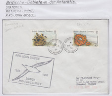 British Antarctic Territory (BAT) 1991 Cover Ship Visit RRS John Biscoe  Ca Rothera MR 27 1991 (RH177) - Briefe U. Dokumente