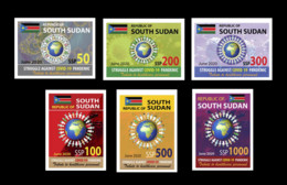 SOUTH SUDAN 2020 - IMPERF SET 6v - JOINT ISSUE - COVID-19 PANDEMIC PANDEMIE CORONA CORONAVIRUS - EXTREMLY RARE MNH - Südsudan